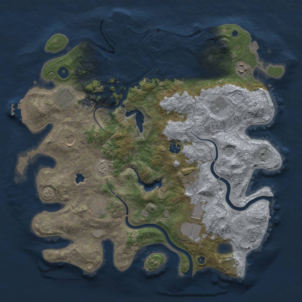 Rust Map: Procedural Map, Size: 4000, Seed: 71331116, 15 Monuments