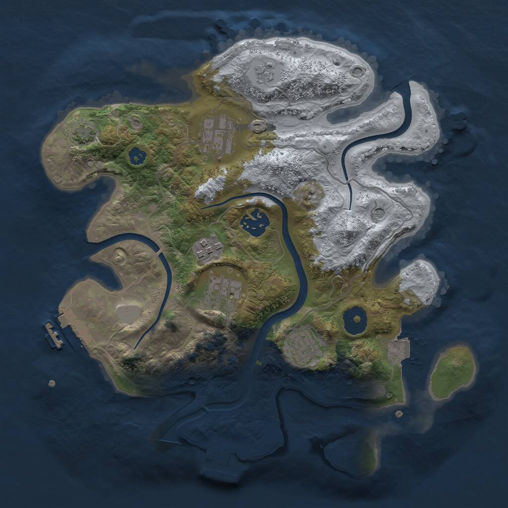 Rust Map: Procedural Map, Size: 2900, Seed: 1425888053, 11 Monuments