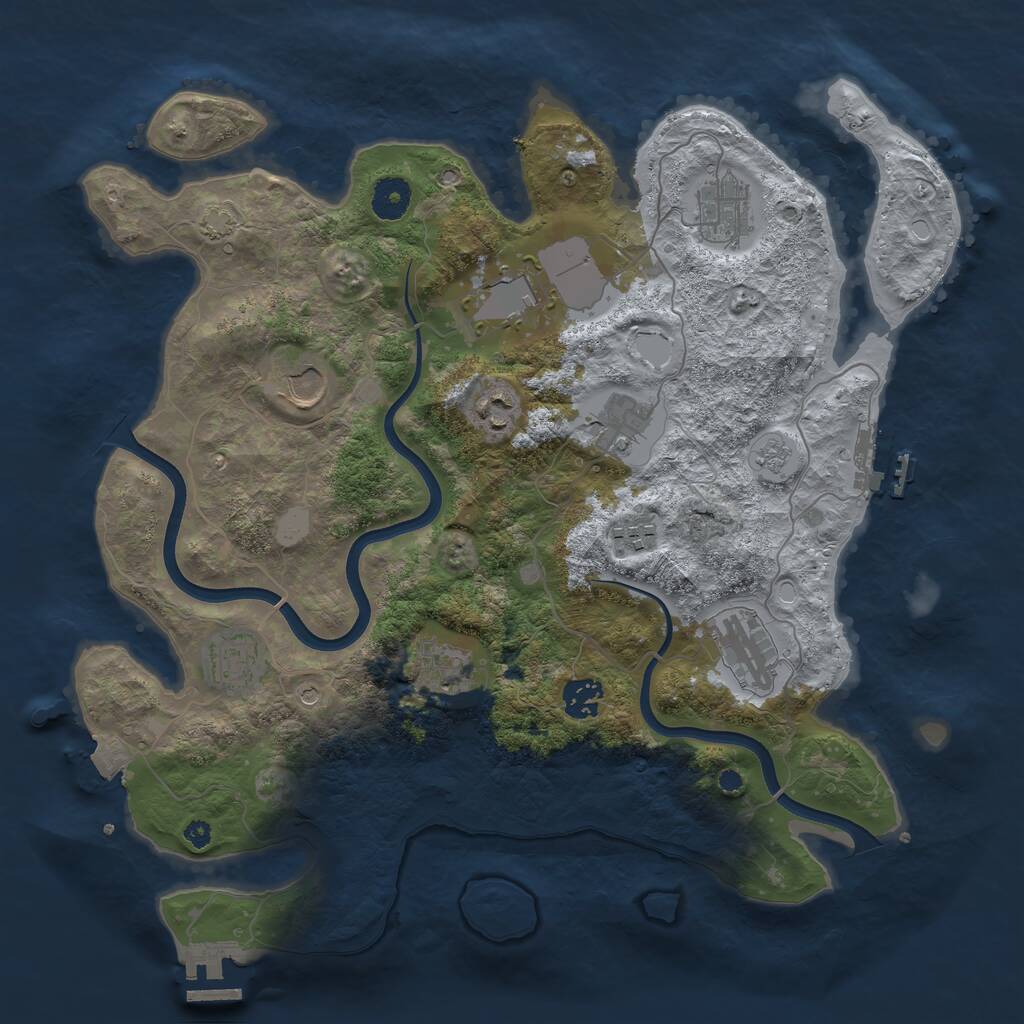 Rust Map: Procedural Map, Size: 3750, Seed: 1726676865, 16 Monuments