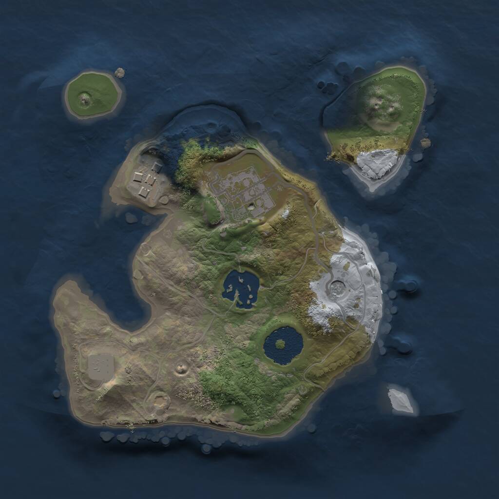 Rust Map: Procedural Map, Size: 2000, Seed: 75432, 5 Monuments