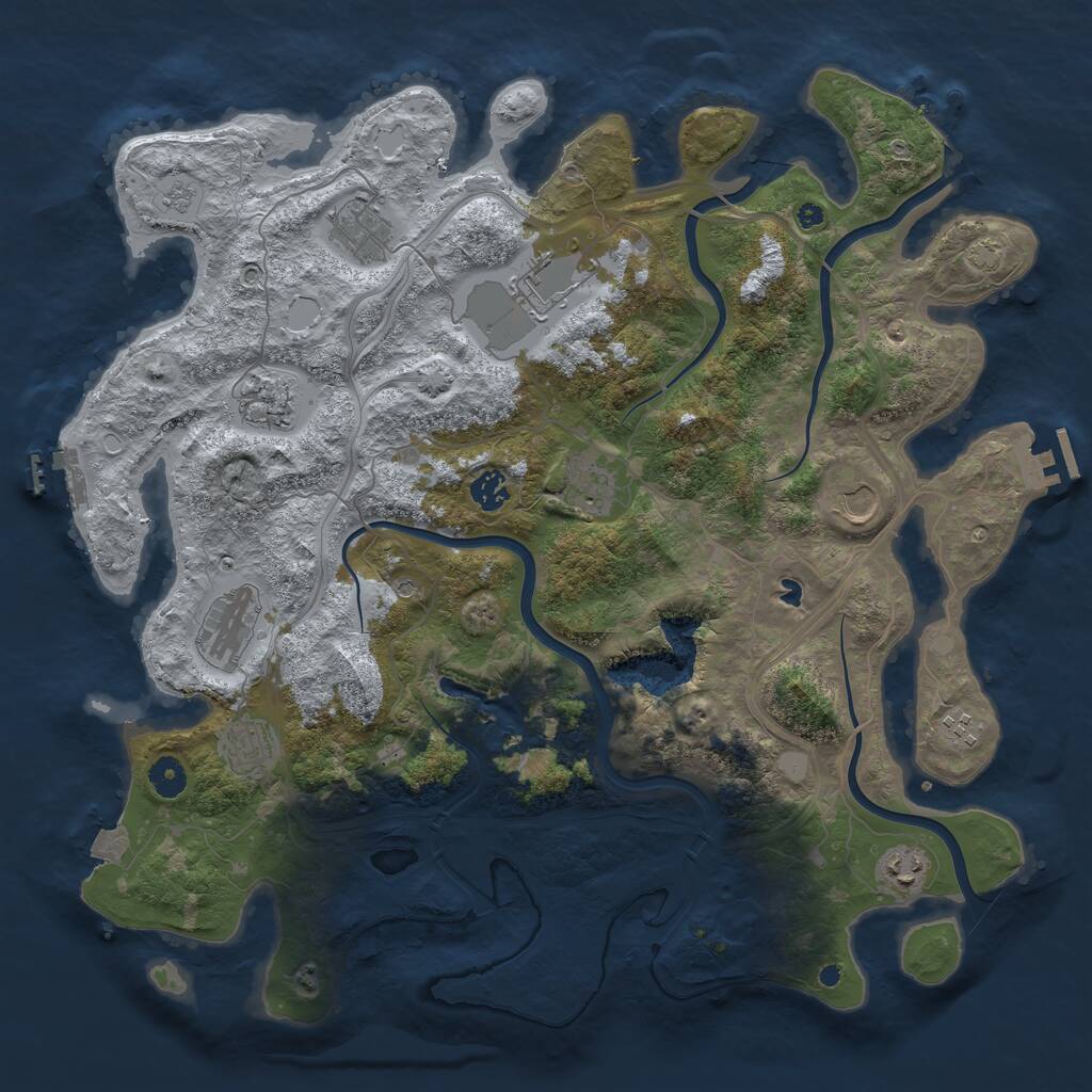 Rust Map: Procedural Map, Size: 4250, Seed: 5903124, 16 Monuments