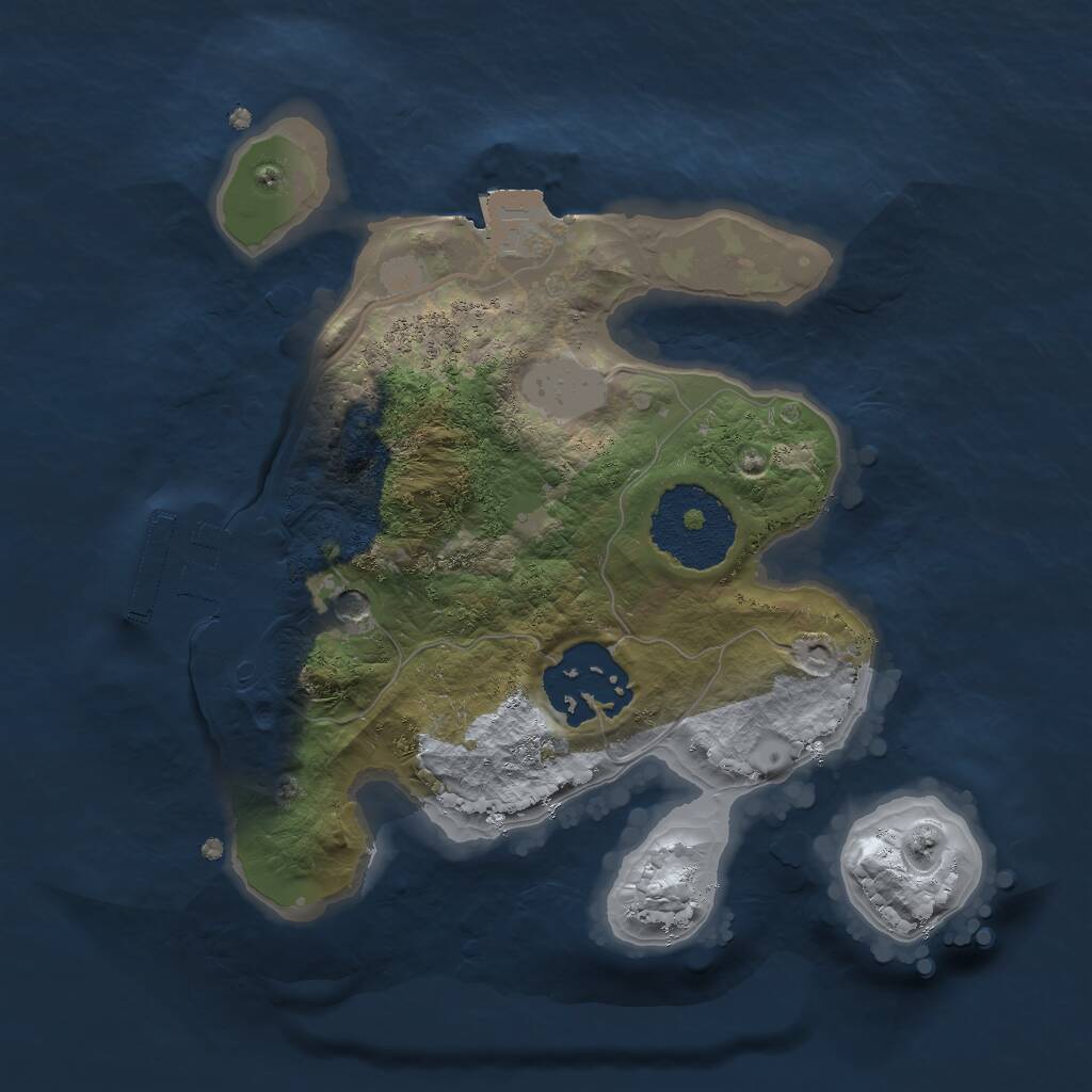 Rust Map: Procedural Map, Size: 2000, Seed: 87523, 4 Monuments