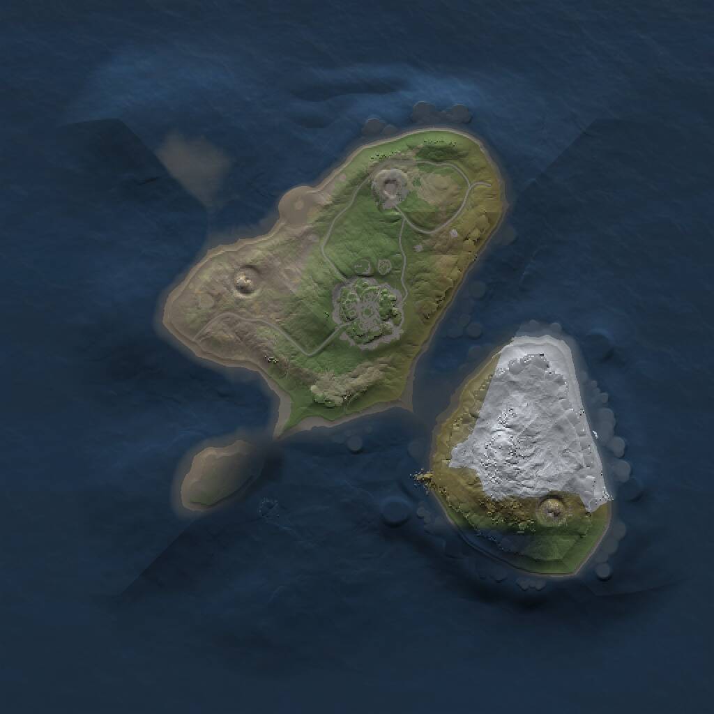 Rust Map: Procedural Map, Size: 1500, Seed: 206915987, 2 Monuments