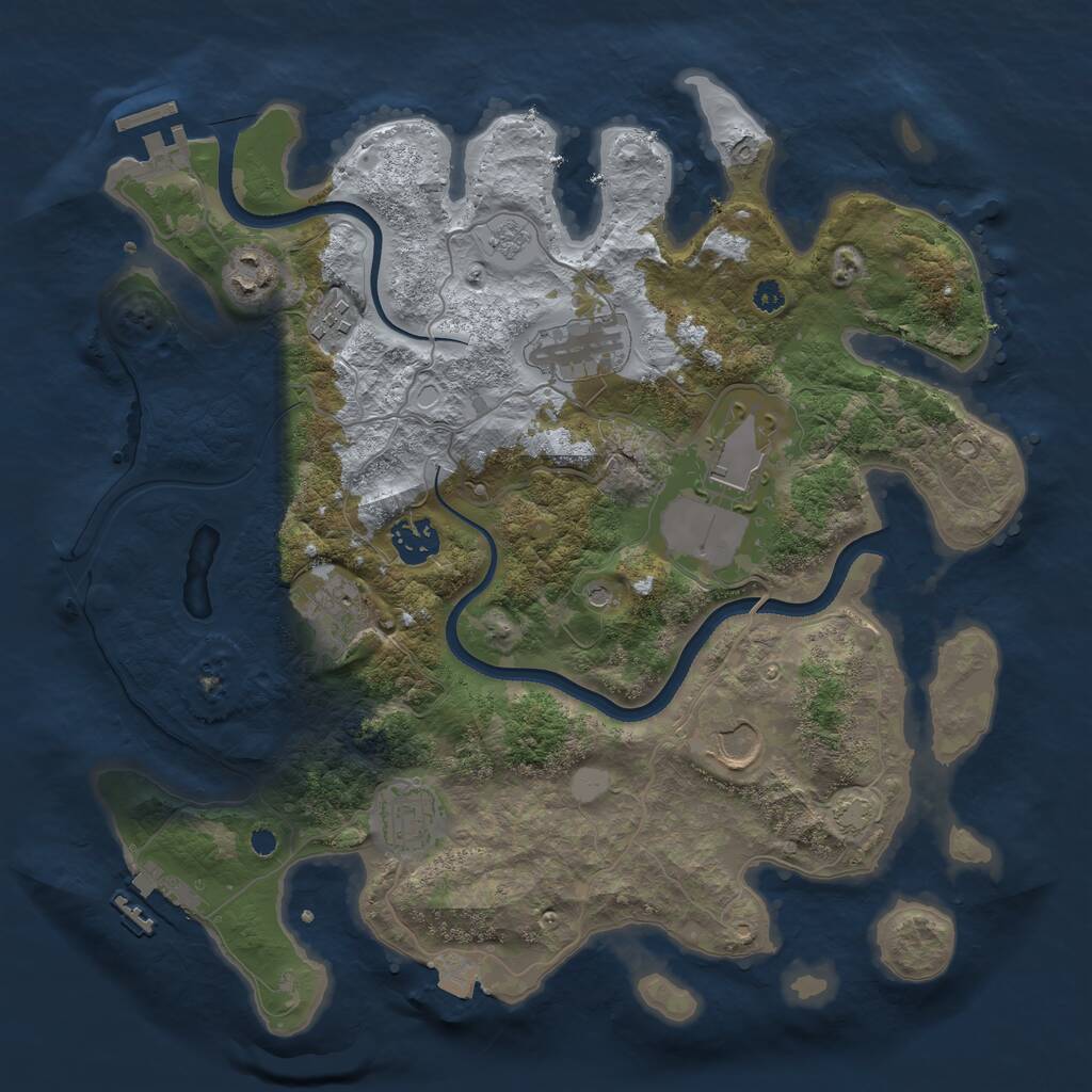 Rust Map: Procedural Map, Size: 3500, Seed: 218827584, 14 Monuments