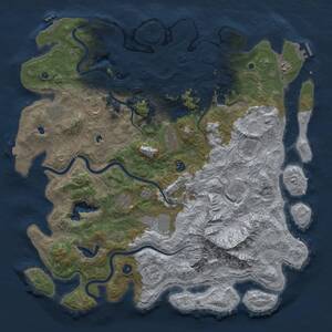 Thumbnail Rust Map: Procedural Map, Size: 5000, Seed: 280708, 17 Monuments