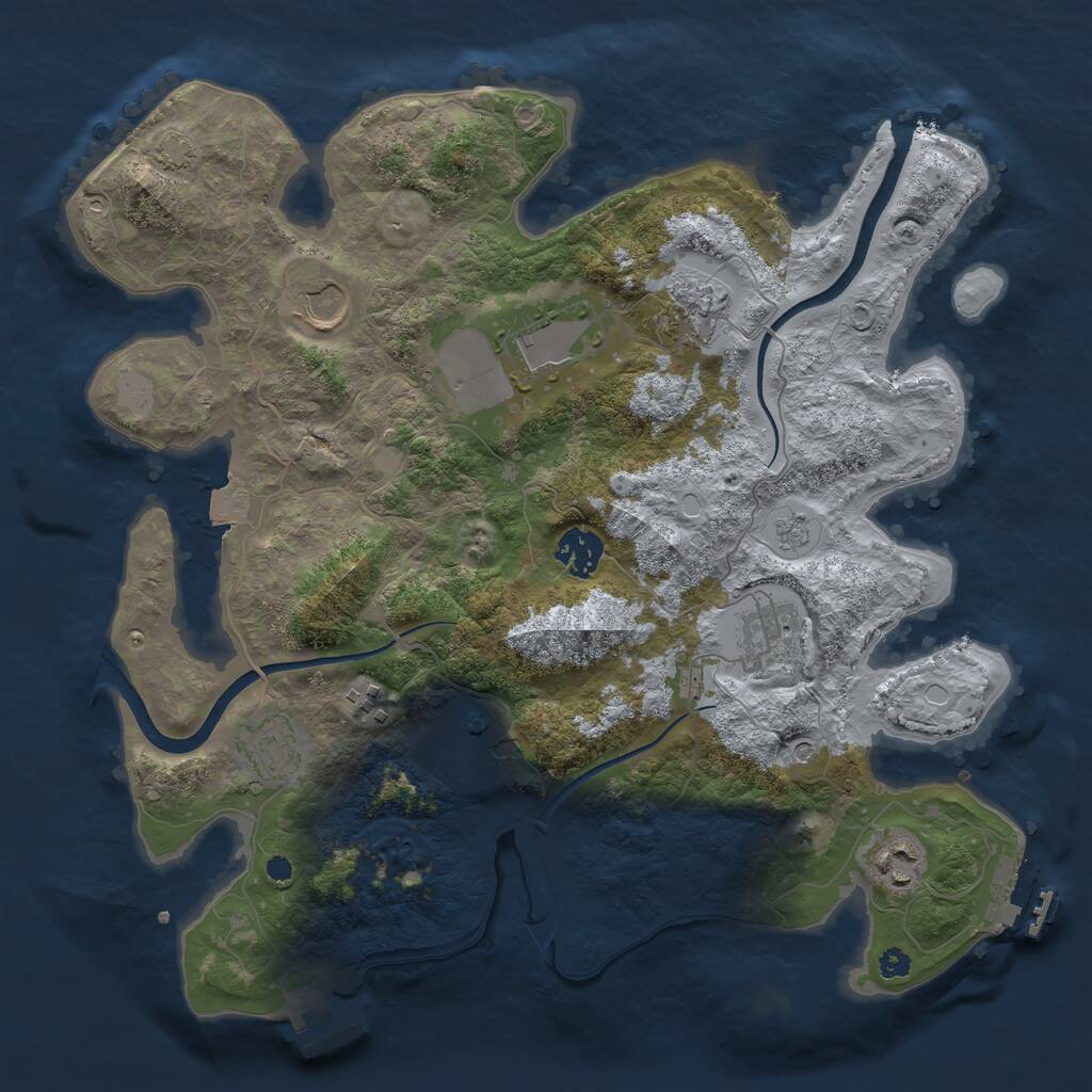 Rust Map: Procedural Map, Size: 3500, Seed: 7182026, 15 Monuments