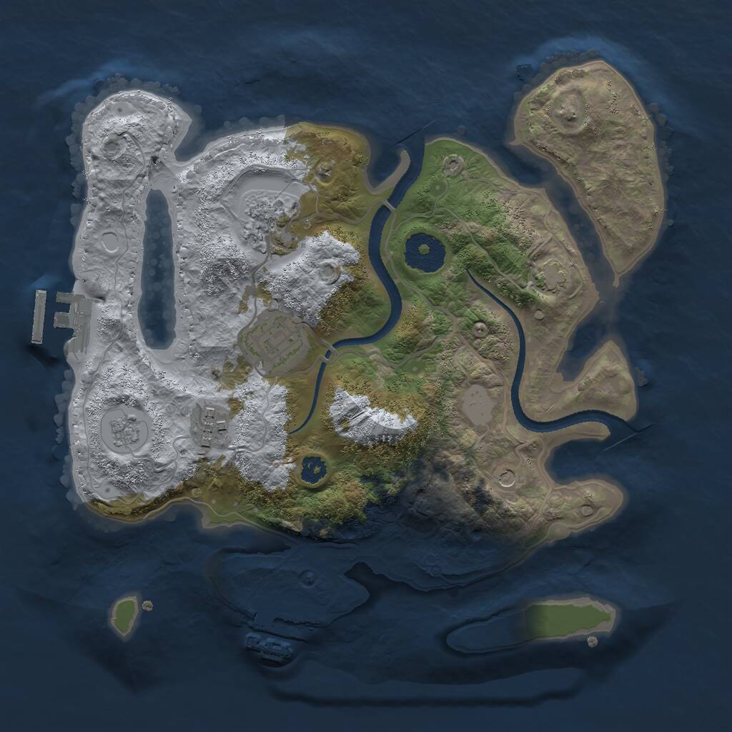 Rust Map: Procedural Map, Size: 2750, Seed: 77777, 9 Monuments
