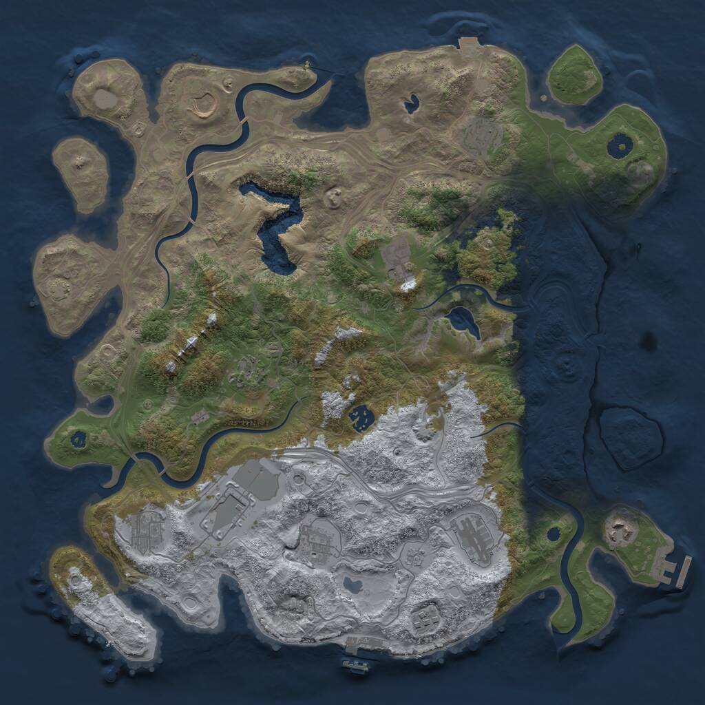 Rust Map: Procedural Map, Size: 4250, Seed: 365412223, 17 Monuments