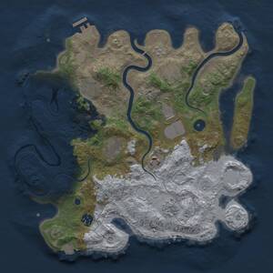Thumbnail Rust Map: Procedural Map, Size: 3500, Seed: 1414353716, 14 Monuments