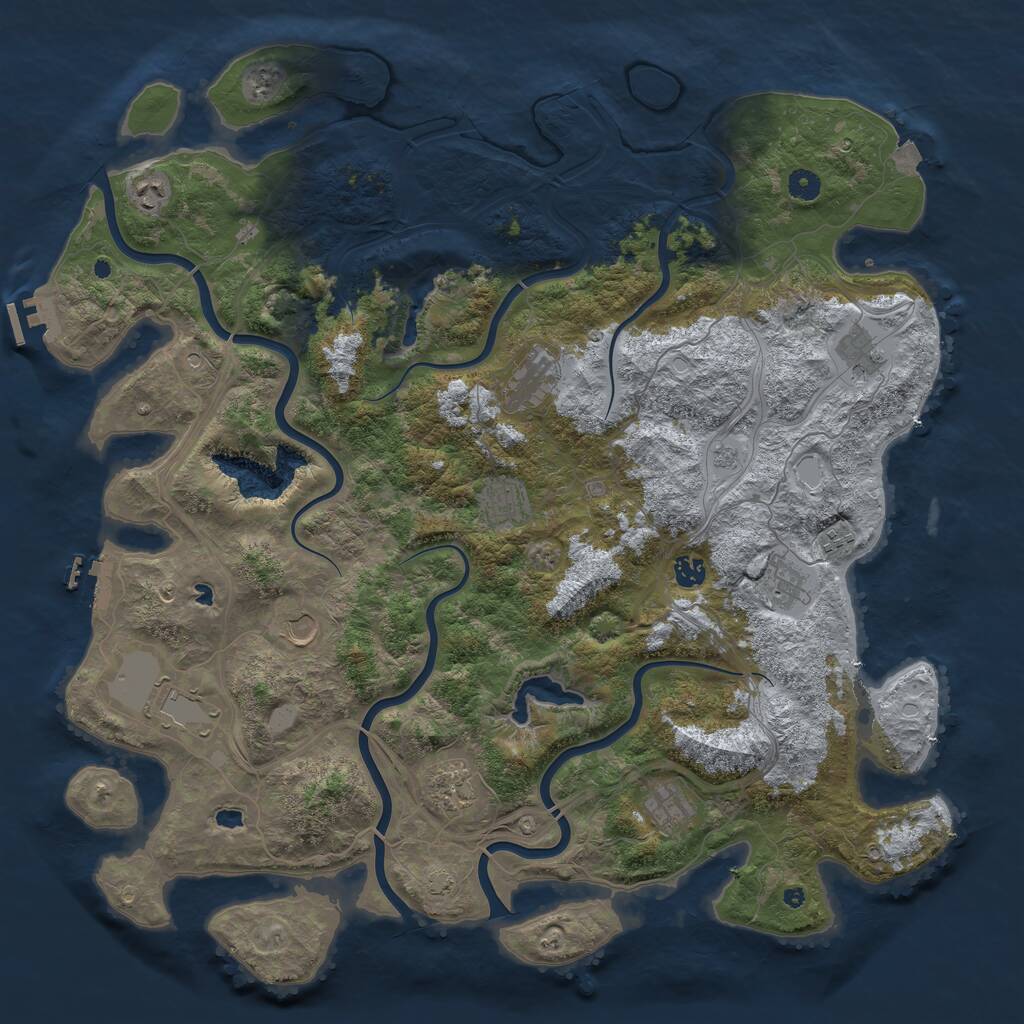 Rust Map: Procedural Map, Size: 4800, Seed: 1560842694, 17 Monuments