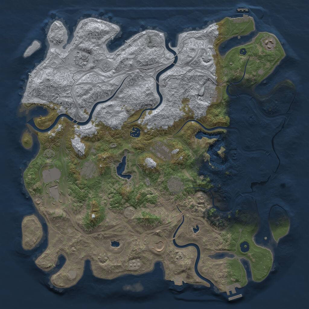 Rust Map: Procedural Map, Size: 4500, Seed: 174211611, 16 Monuments