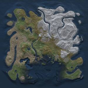 Thumbnail Rust Map: Procedural Map, Size: 4000, Seed: 727905944, 15 Monuments