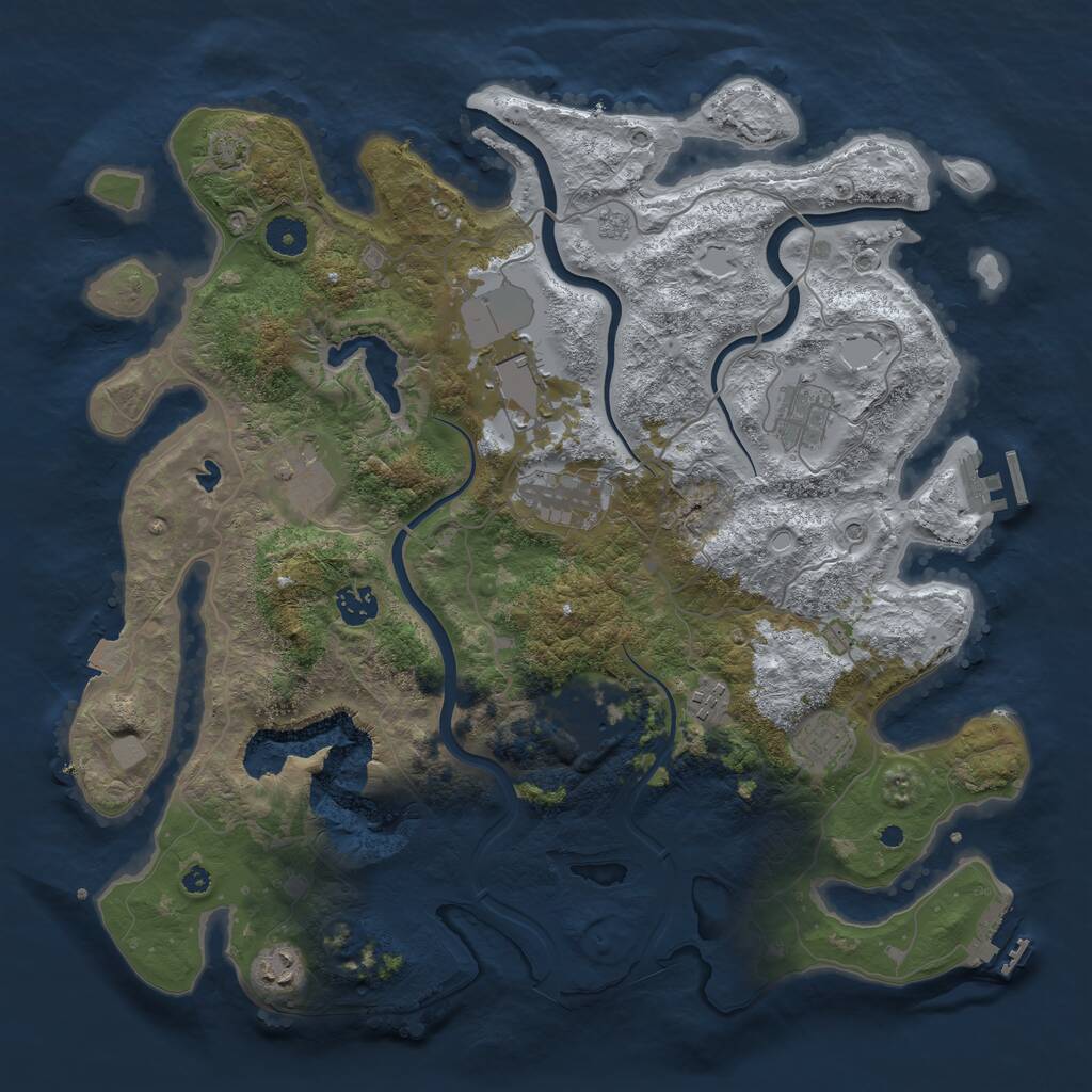 Rust Map: Procedural Map, Size: 4000, Seed: 727905944, 15 Monuments