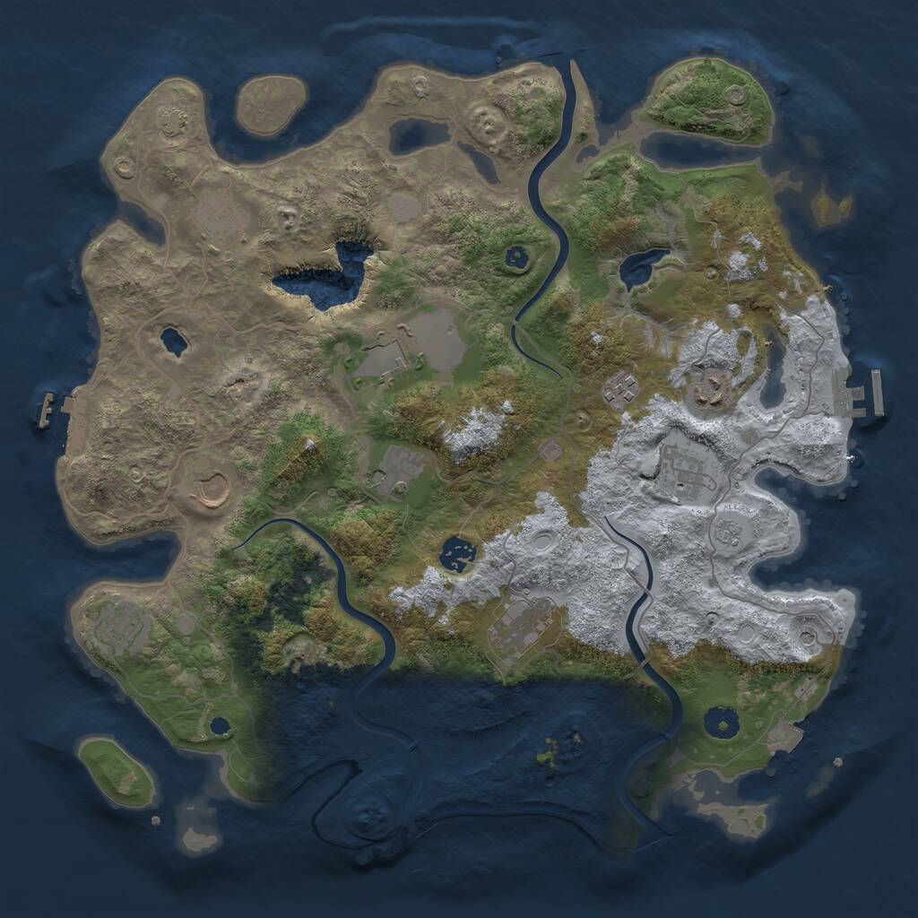 Rust Map: Procedural Map, Size: 4000, Seed: 19970218, 16 Monuments