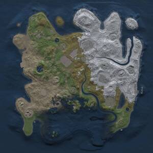 Thumbnail Rust Map: Procedural Map, Size: 3500, Seed: 38975, 15 Monuments