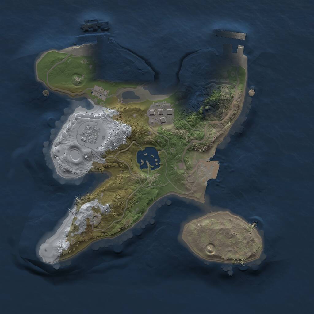Rust Map: Procedural Map, Size: 2000, Seed: 481462, 6 Monuments