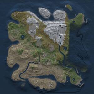 Thumbnail Rust Map: Procedural Map, Size: 3500, Seed: 1733235908, 16 Monuments