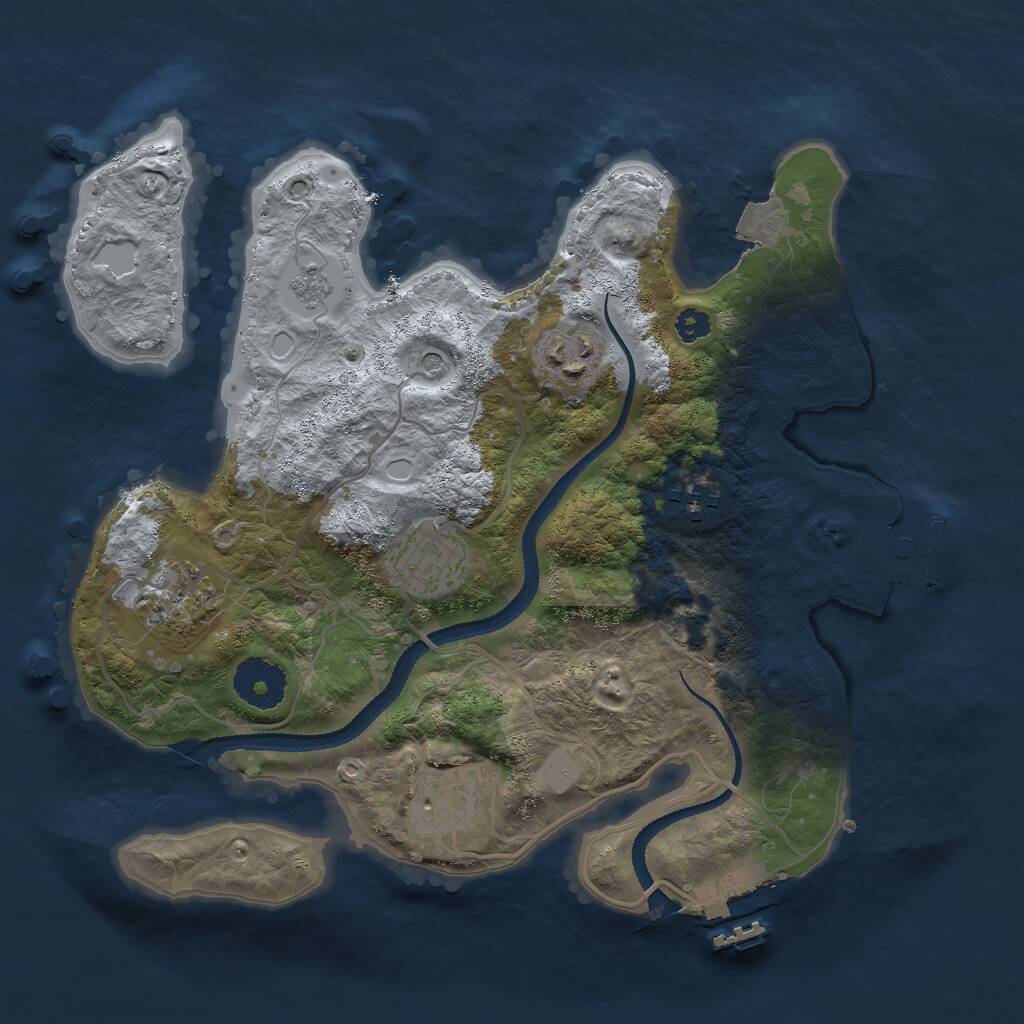 Rust Map: Procedural Map, Size: 3000, Seed: 751157155, 11 Monuments