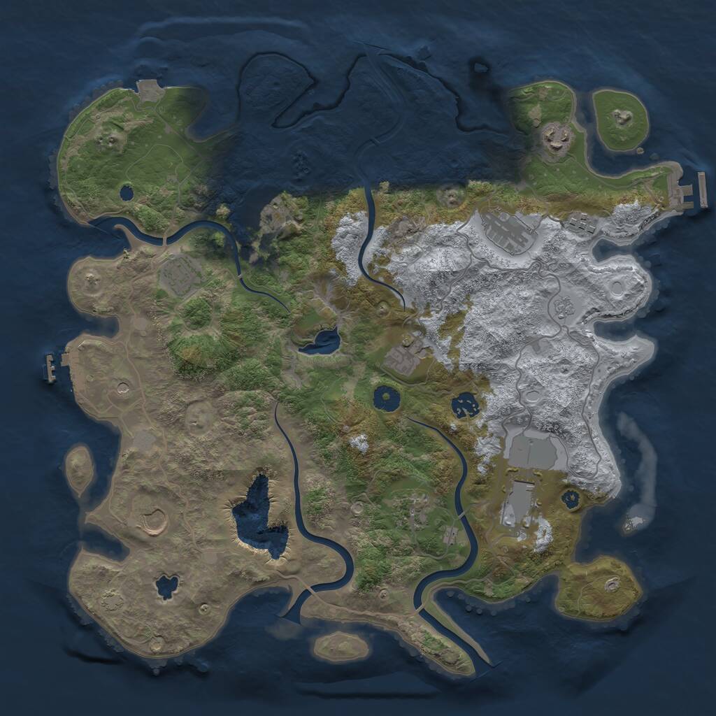 Rust Map: Procedural Map, Size: 4050, Seed: 432842875, 16 Monuments