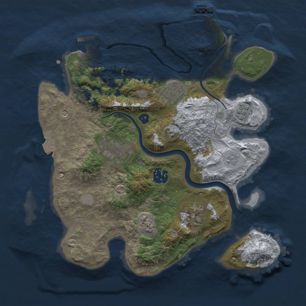 Rust Map: Procedural Map, Size: 3000, Seed: 1417726956, 11 Monuments