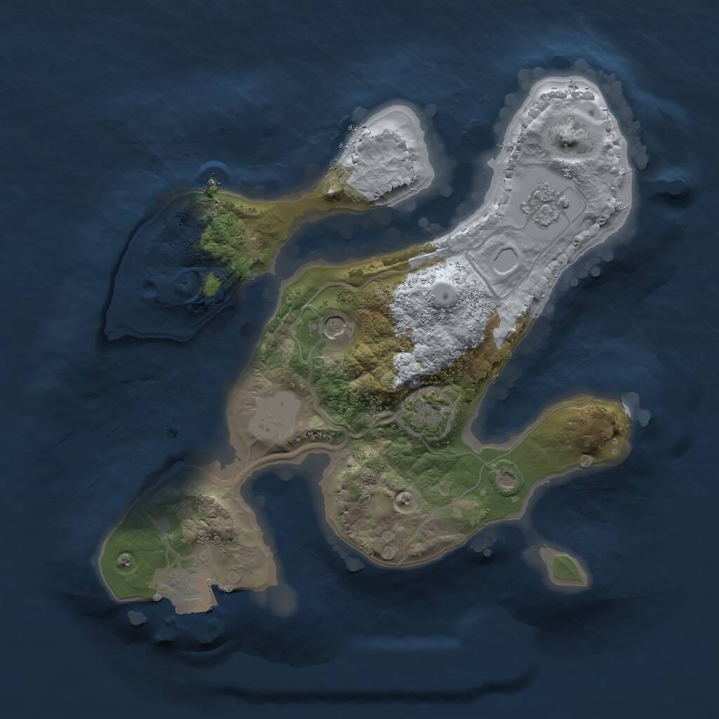 Rust Map: Procedural Map, Size: 2000, Seed: 67269, 4 Monuments