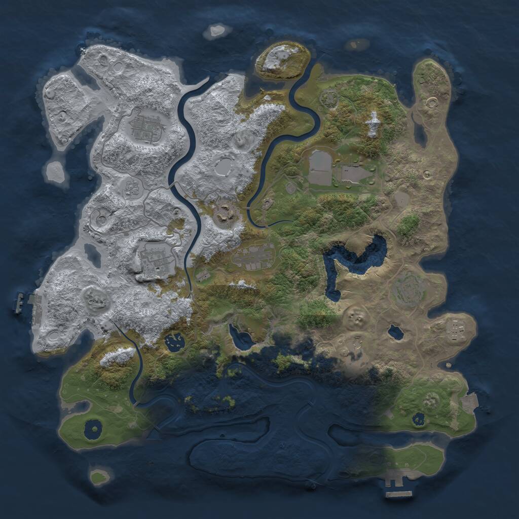 Rust Map: Procedural Map, Size: 4000, Seed: 1330486393, 15 Monuments