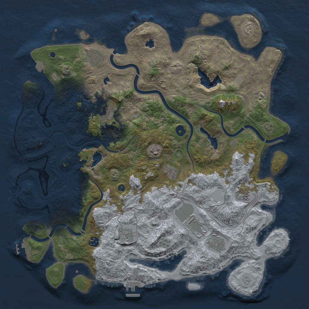 Rust Map: Procedural Map, Size: 4500, Seed: 361719857, 16 Monuments