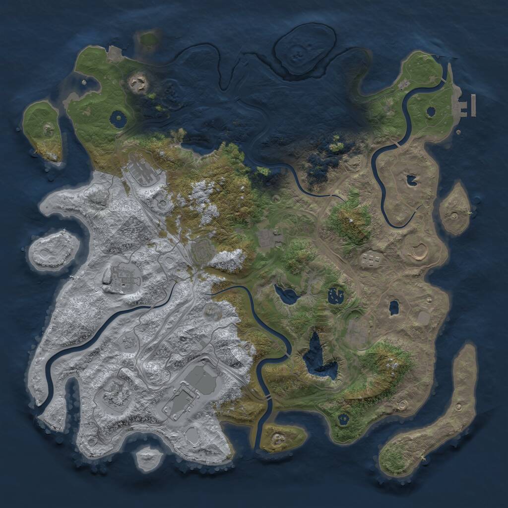 Rust Map: Procedural Map, Size: 4500, Seed: 190878184, 16 Monuments