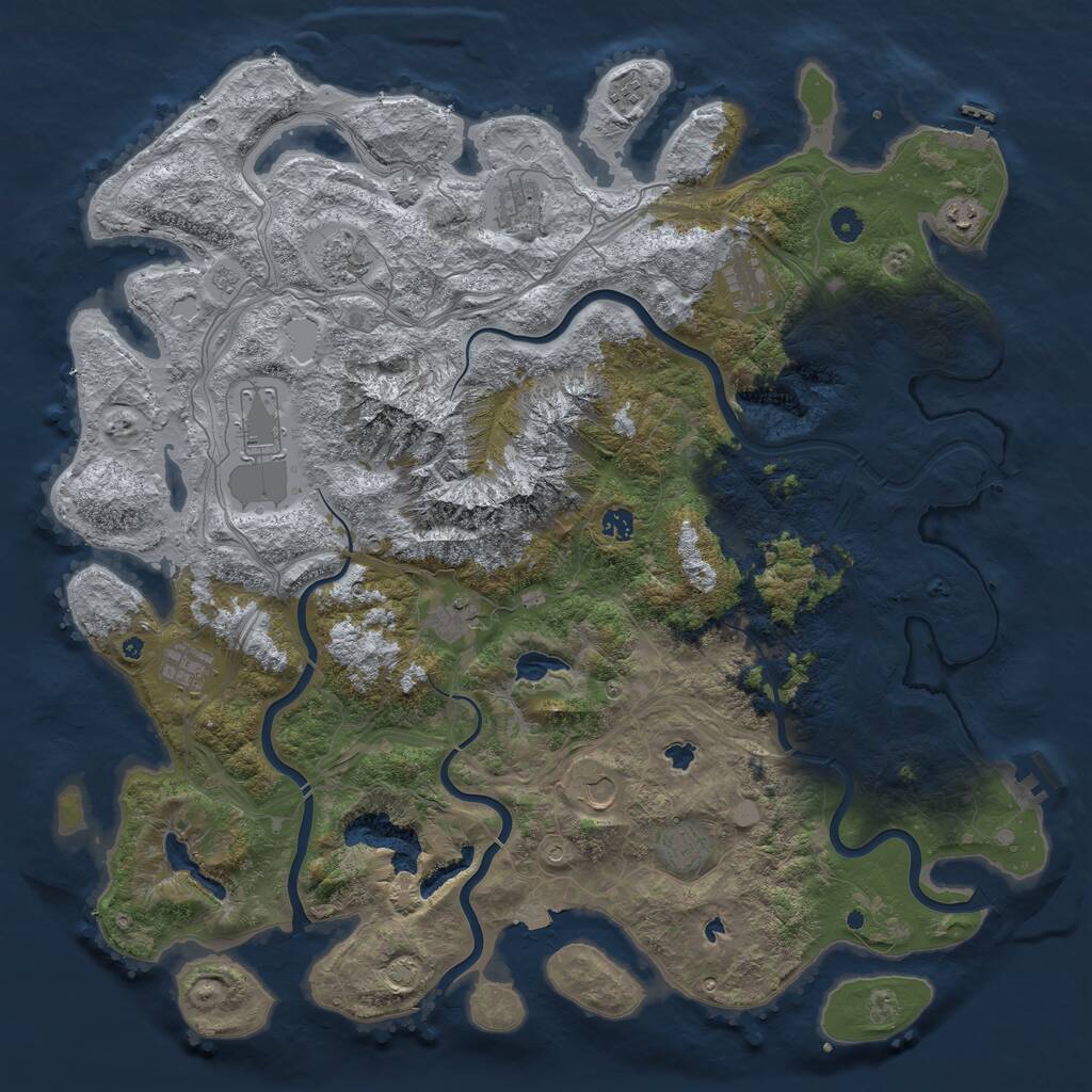 Rust Map: Procedural Map, Size: 5000, Seed: 1508596511, 17 Monuments