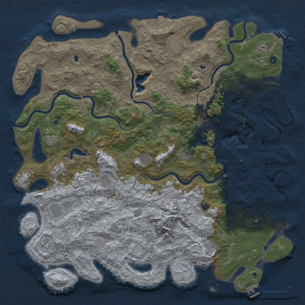 Rust Map: Procedural Map, Size: 6000, Seed: 1356923124, 17 Monuments