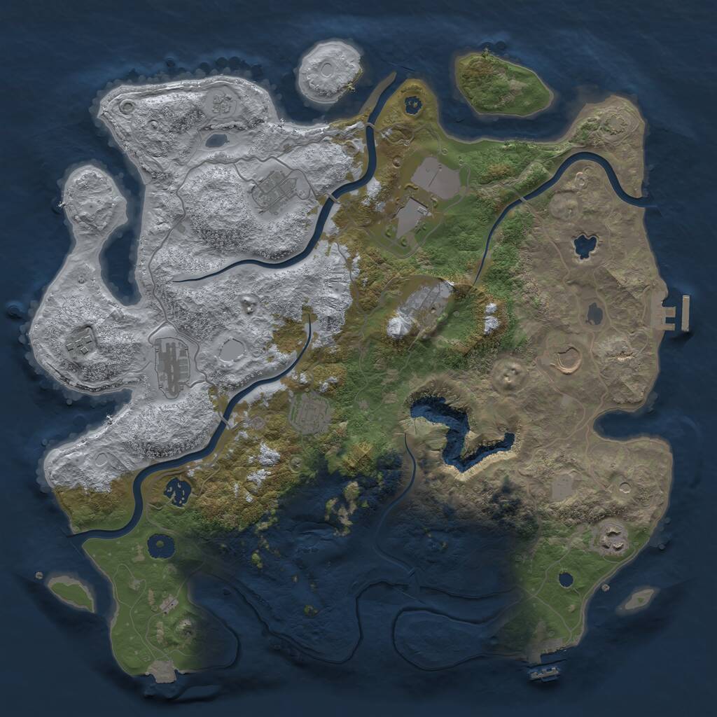 Rust Map: Procedural Map, Size: 4050, Seed: 699511543, 15 Monuments