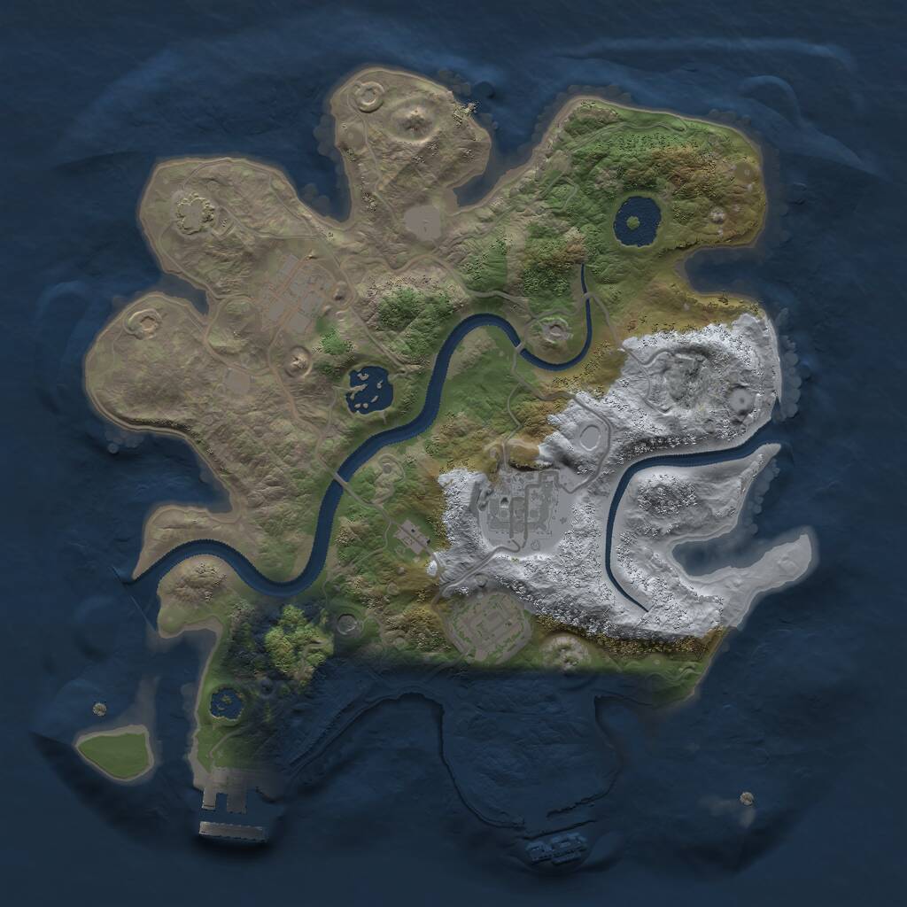 Rust Map: Procedural Map, Size: 2800, Seed: 2112138169, 9 Monuments