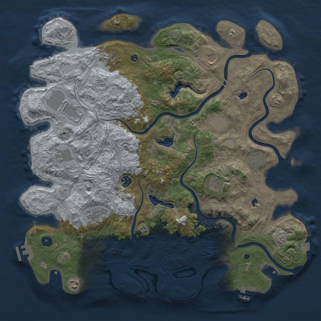 Rust Map: Procedural Map, Size: 4500, Seed: 1605900049, 17 Monuments