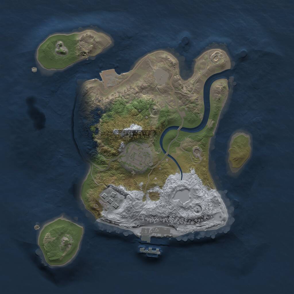 Rust Map: Procedural Map, Size: 2200, Seed: 937471399, 4 Monuments