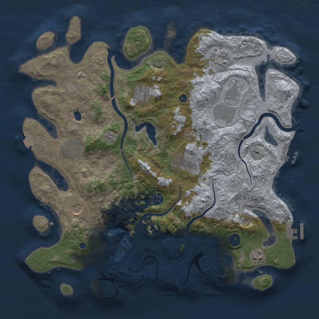 Rust Map: Procedural Map, Size: 4000, Seed: 1054754055, 15 Monuments