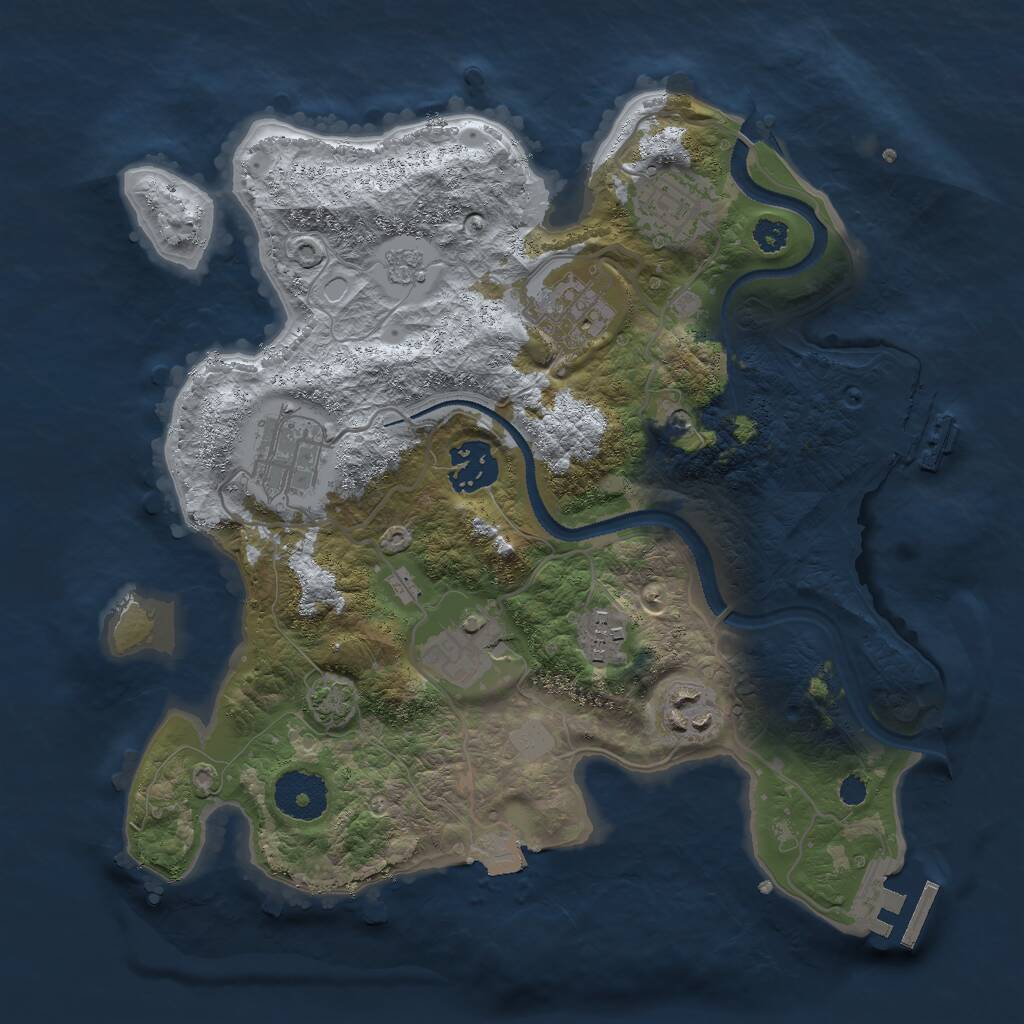 Rust Map: Procedural Map, Size: 3000, Seed: 602657896, 13 Monuments