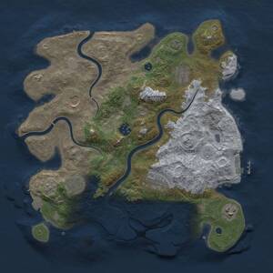 Thumbnail Rust Map: Procedural Map, Size: 3500, Seed: 1927648433, 13 Monuments