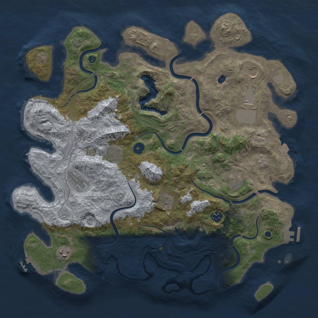 Rust Map: Procedural Map, Size: 4300, Seed: 1092992288, 15 Monuments
