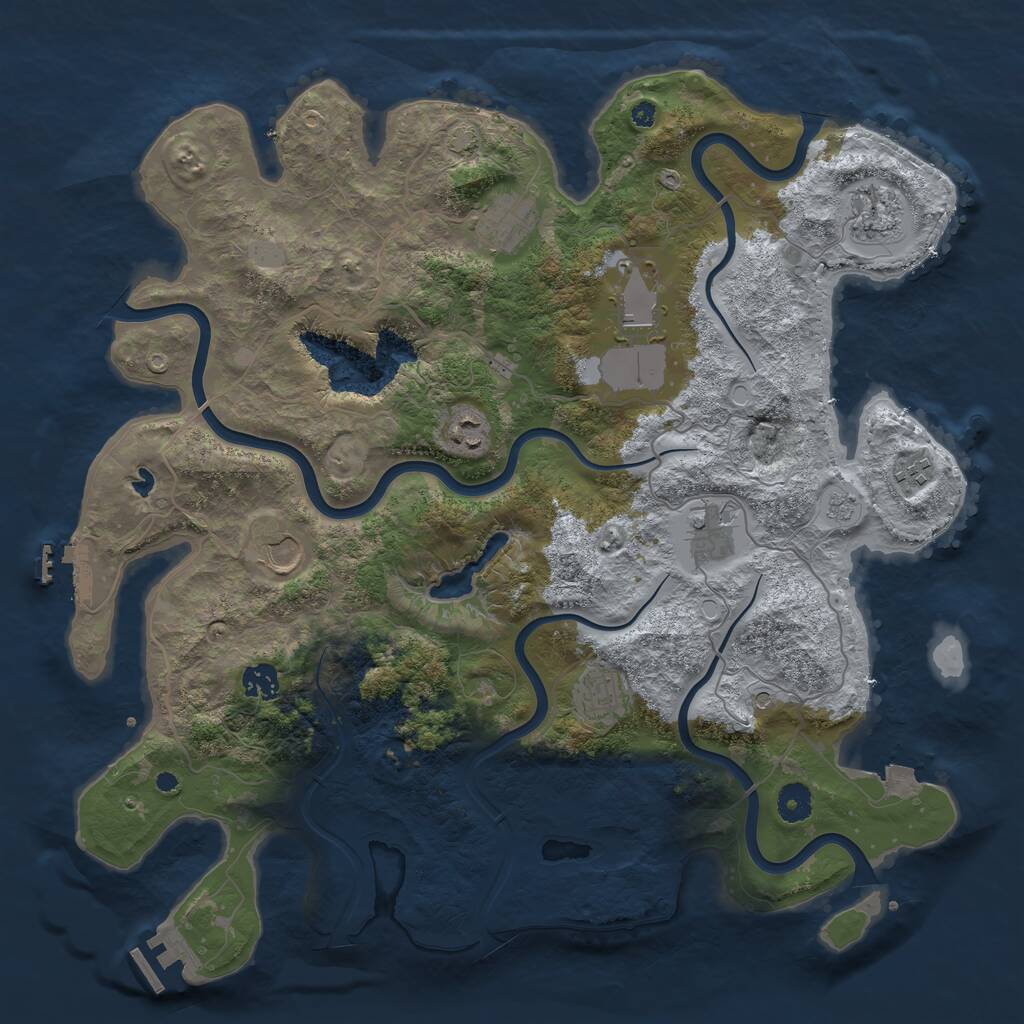 Rust Map: Procedural Map, Size: 4096, Seed: 20260704, 15 Monuments