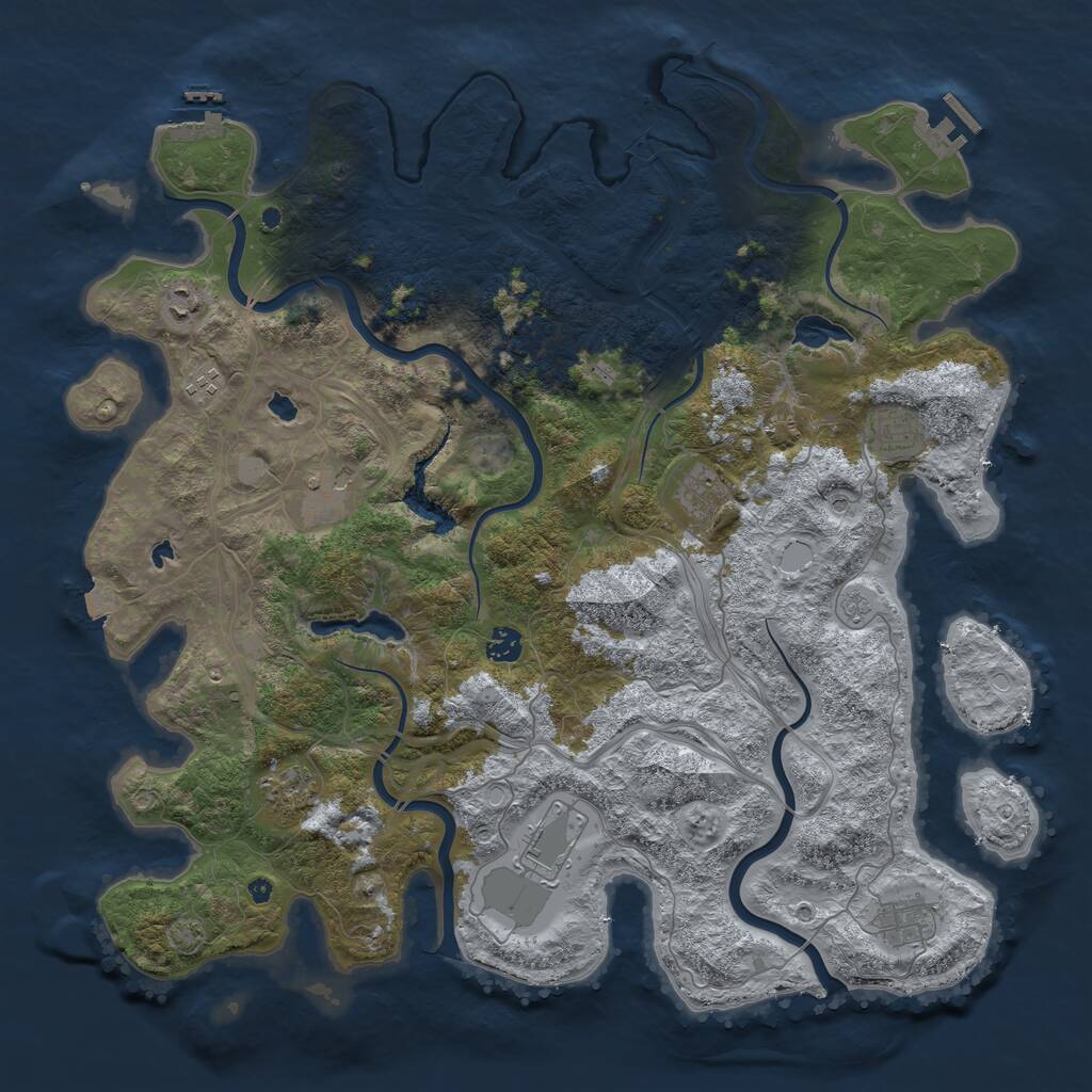 Rust Map: Procedural Map, Size: 4500, Seed: 1796419467, 15 Monuments