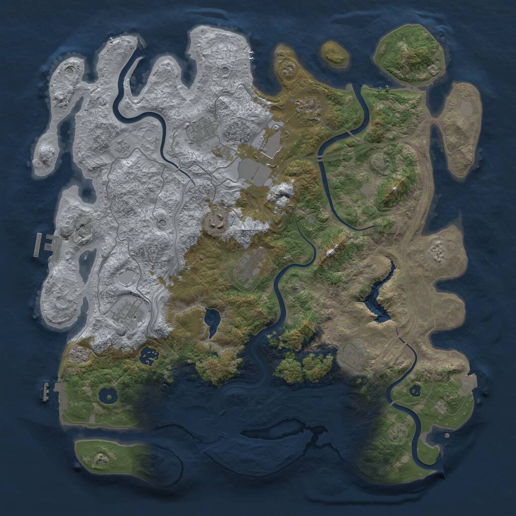 Rust Map: Procedural Map, Size: 4250, Seed: 91072620, 15 Monuments