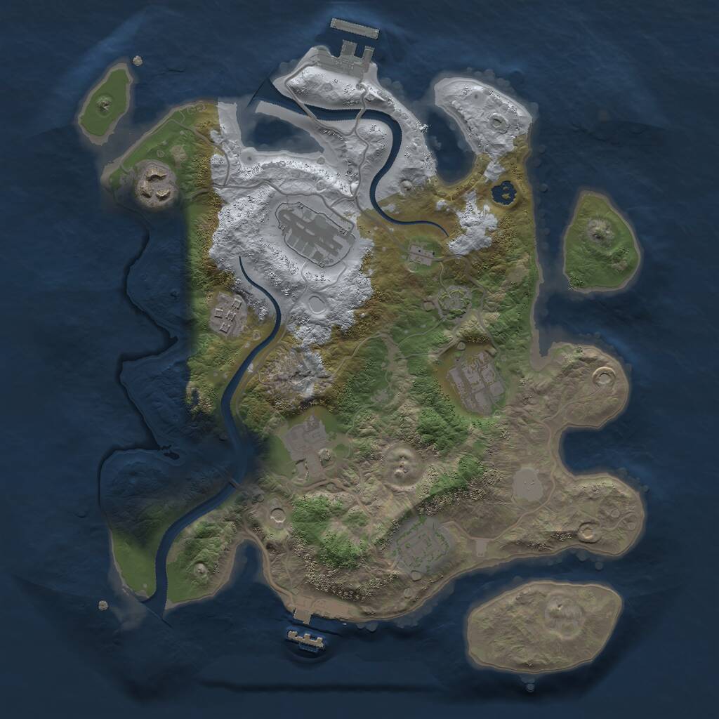 Rust Map: Procedural Map, Size: 3000, Seed: 1301538828, 11 Monuments