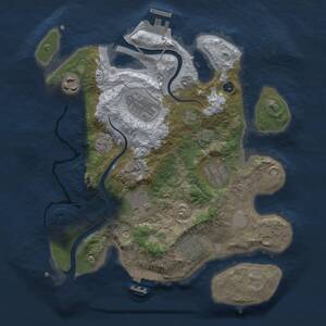 Thumbnail Rust Map: Procedural Map, Size: 3000, Seed: 1301538828, 11 Monuments