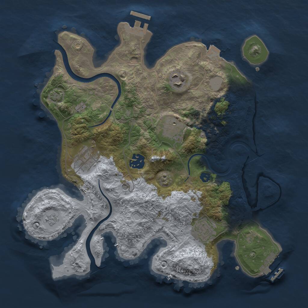 Rust Map: Procedural Map, Size: 3000, Seed: 98898, 12 Monuments