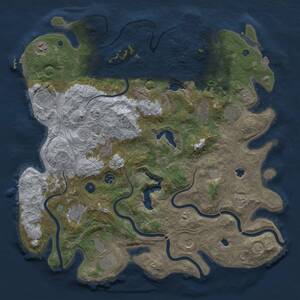 Thumbnail Rust Map: Procedural Map, Size: 4500, Seed: 615454575, 16 Monuments