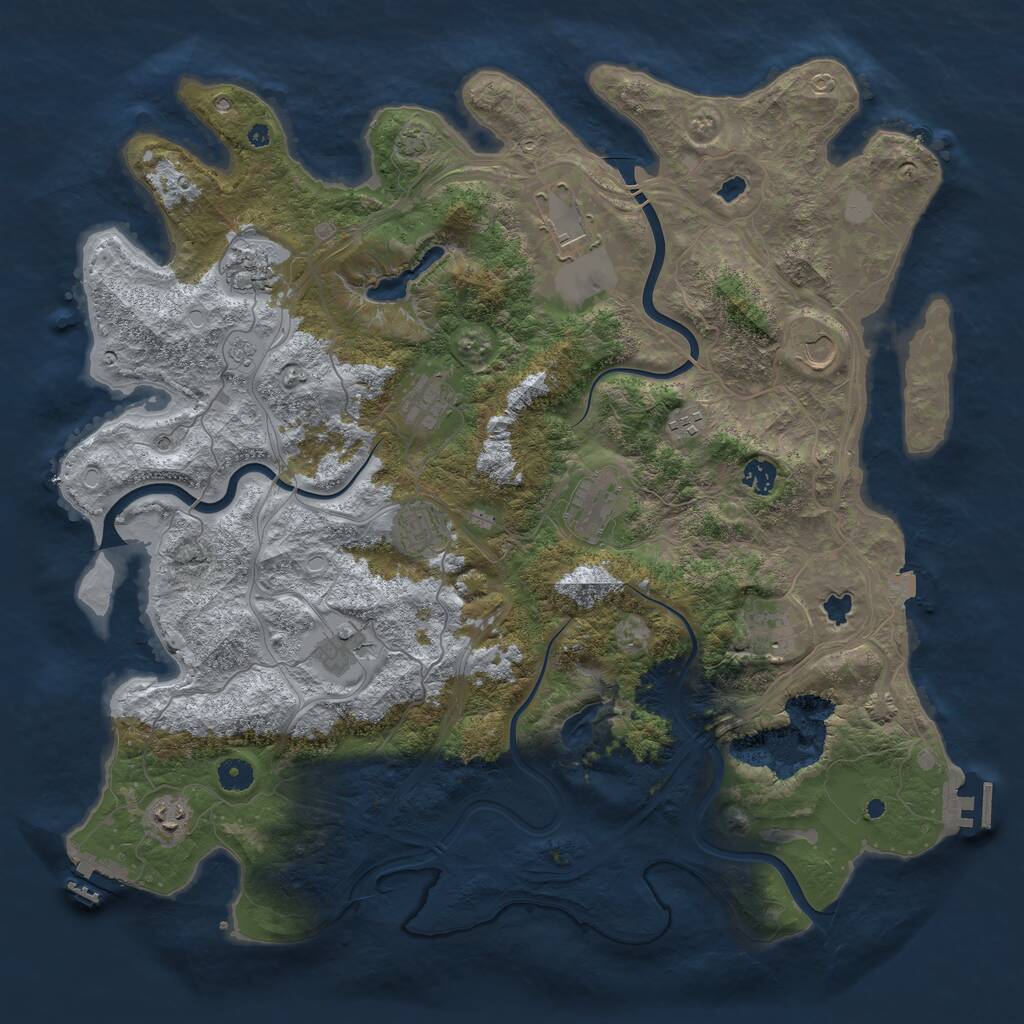Rust Map: Procedural Map, Size: 4500, Seed: 1630072319, 17 Monuments