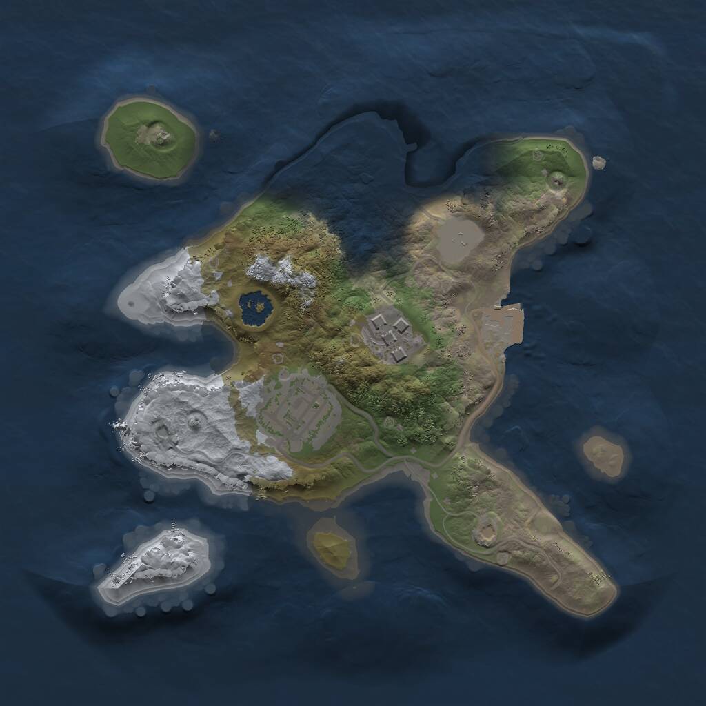 Rust Map: Procedural Map, Size: 2064, Seed: 1382532, 3 Monuments
