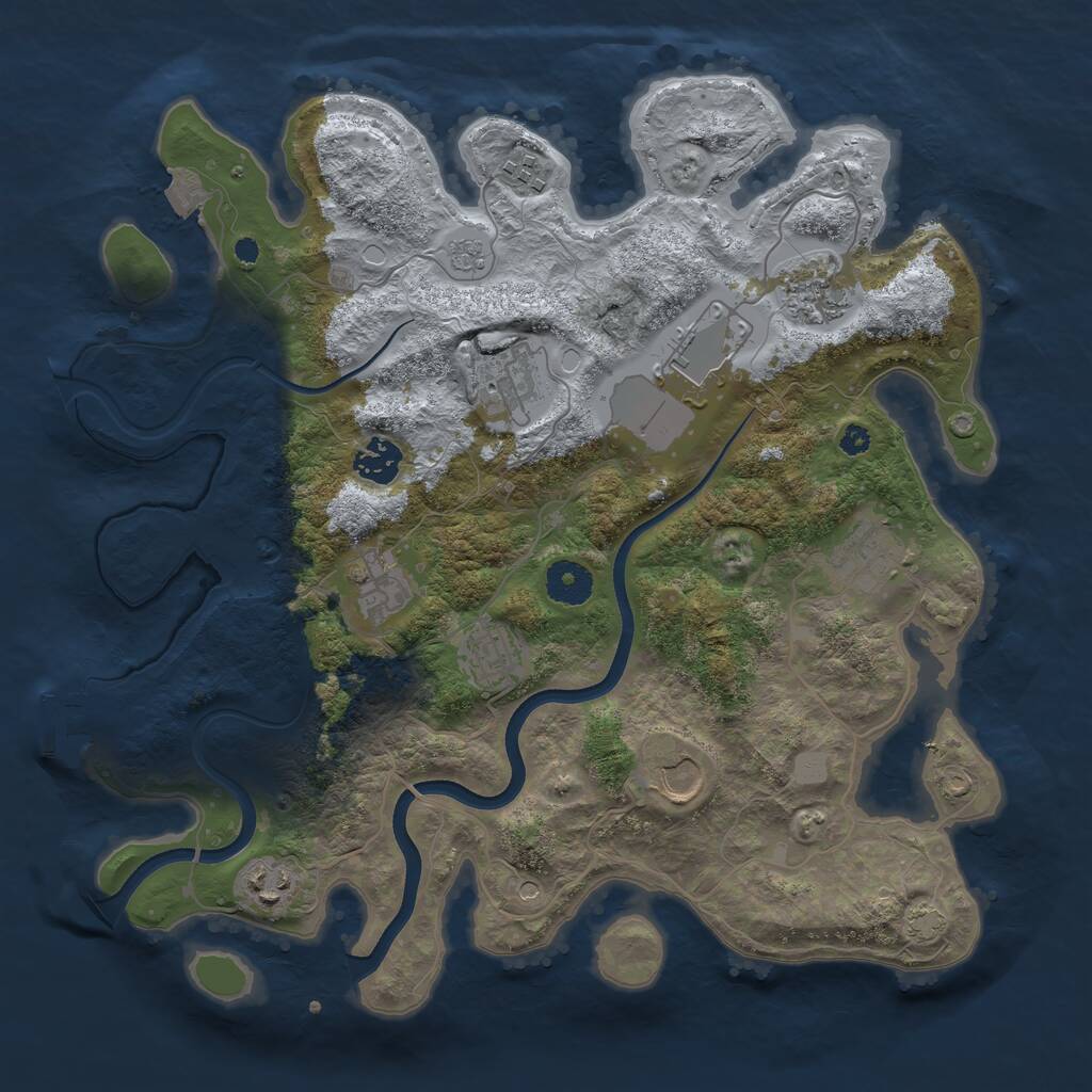 Rust Map: Procedural Map, Size: 3600, Seed: 20260807, 15 Monuments