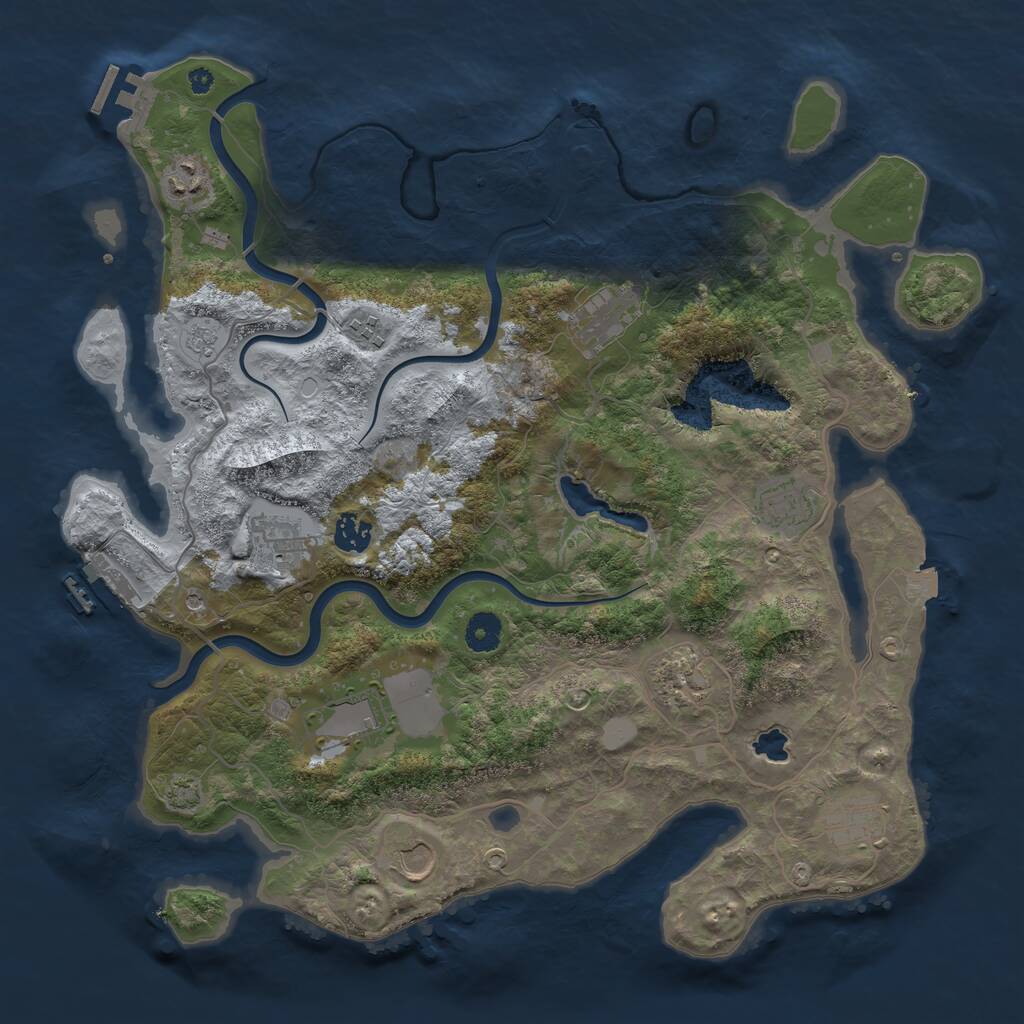 Rust Map: Procedural Map, Size: 4000, Seed: 1981658103, 16 Monuments