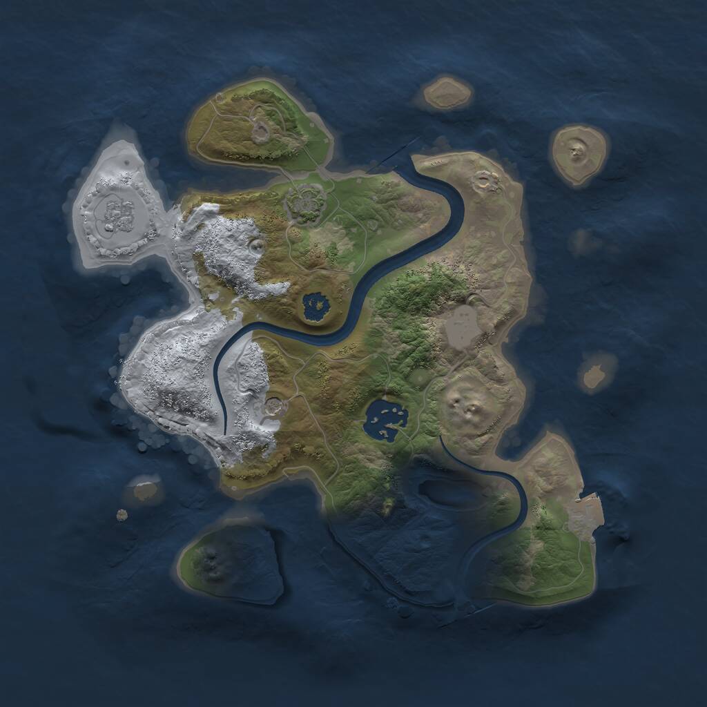Rust Map: Procedural Map, Size: 2500, Seed: 217627571, 5 Monuments